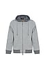 Pin Dot Double-Zip Hoodie - Grey