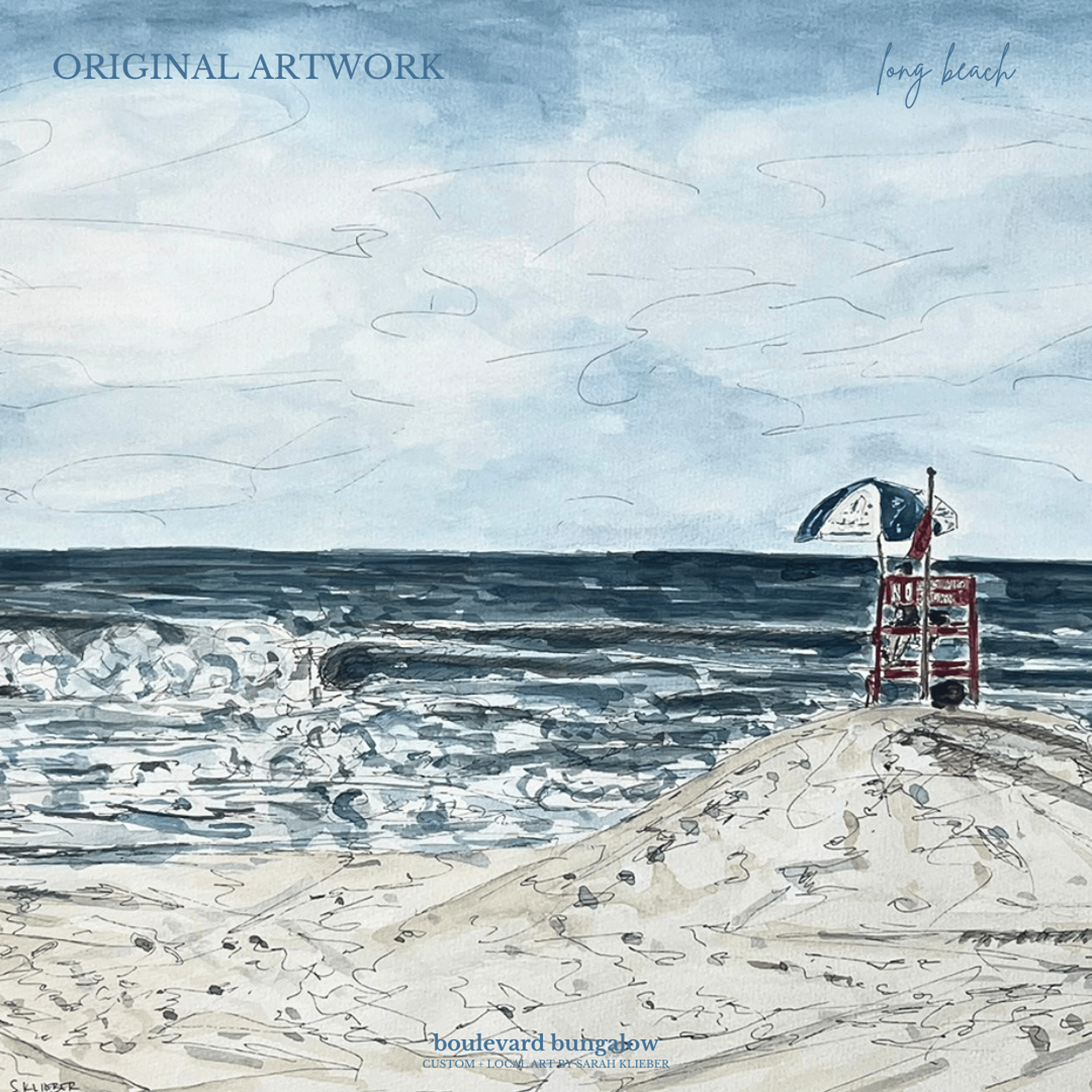 Long Beach - Lifeguard Stand 16"x 20"