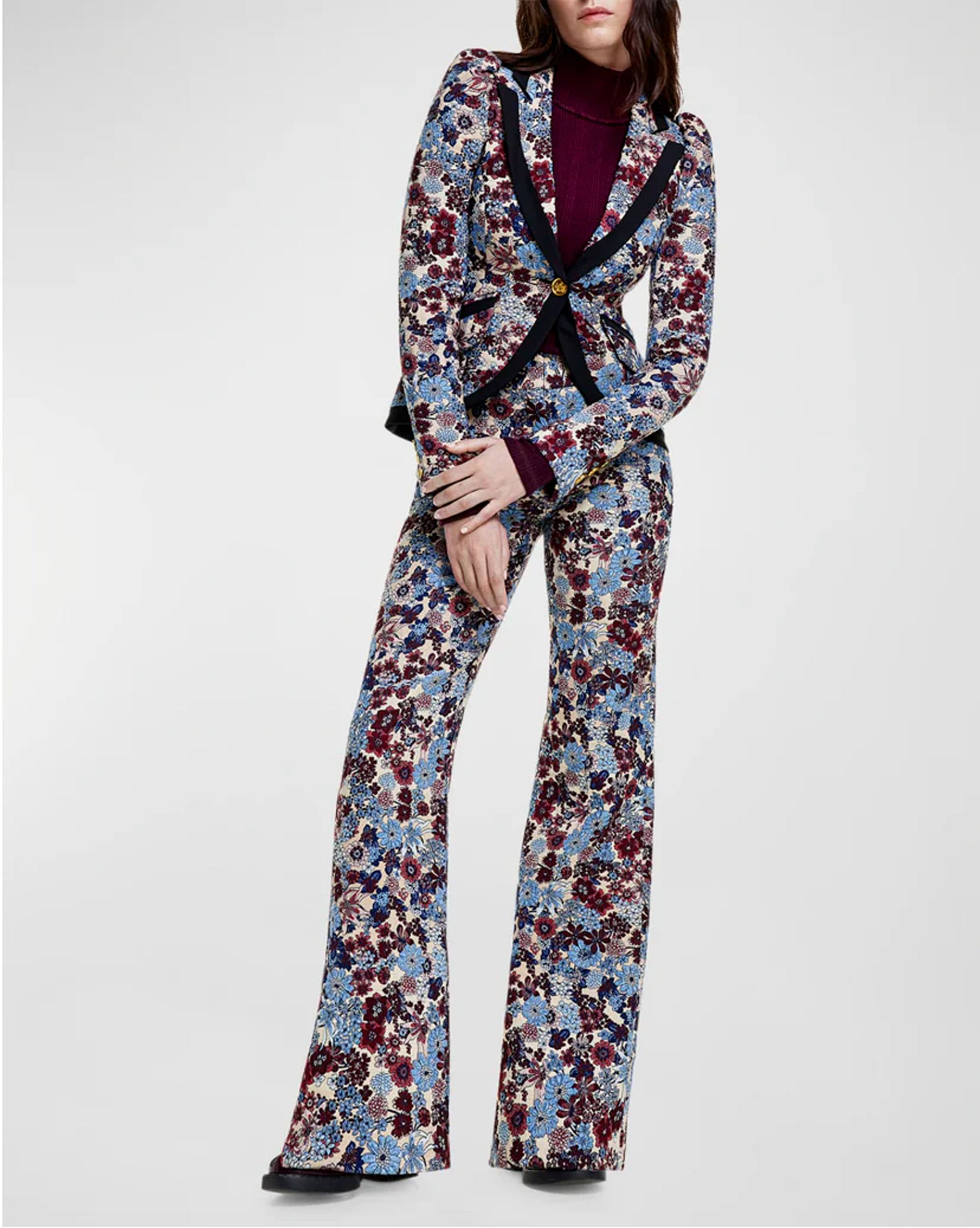 Taped Pouf Sleeve One Button Blazer