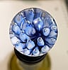 Blue air trap borosilicate glass bottle stopper for non-carbonated wine and olive oil