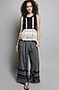 Charcoal Ruffle Detail Wide Leg Woven Pants