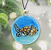 Handmade Fused Glass Disk ornament suncatcher light Sea Turtle Suncatcher Christmas tree Decor NEW