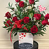 Love cube with Red Roses