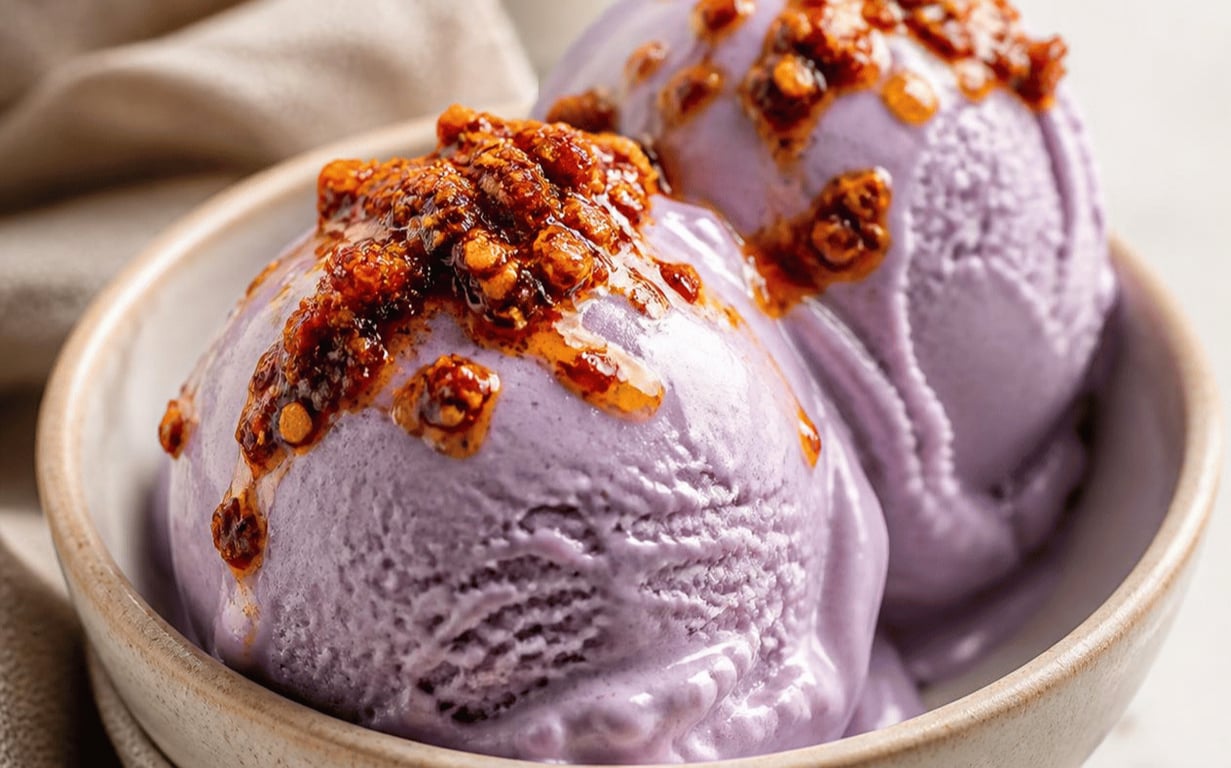 Sichuan Ube Ice Cream, a swicy creation.
