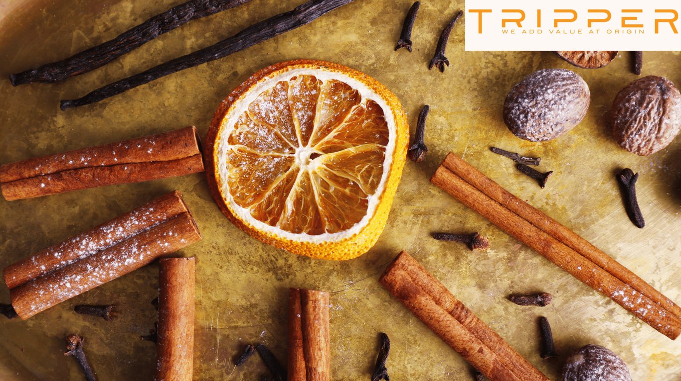 Cinnamon, nutmeg, clove, and vanilla are four spices that signify fall