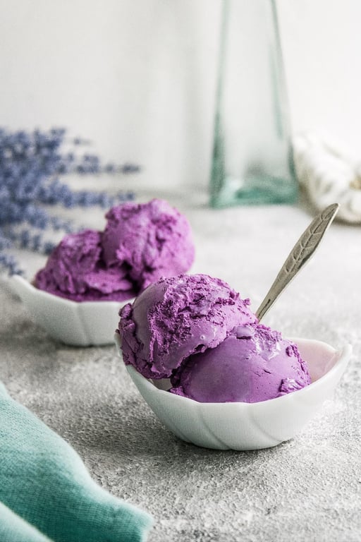 Artisanal ube ice cream
