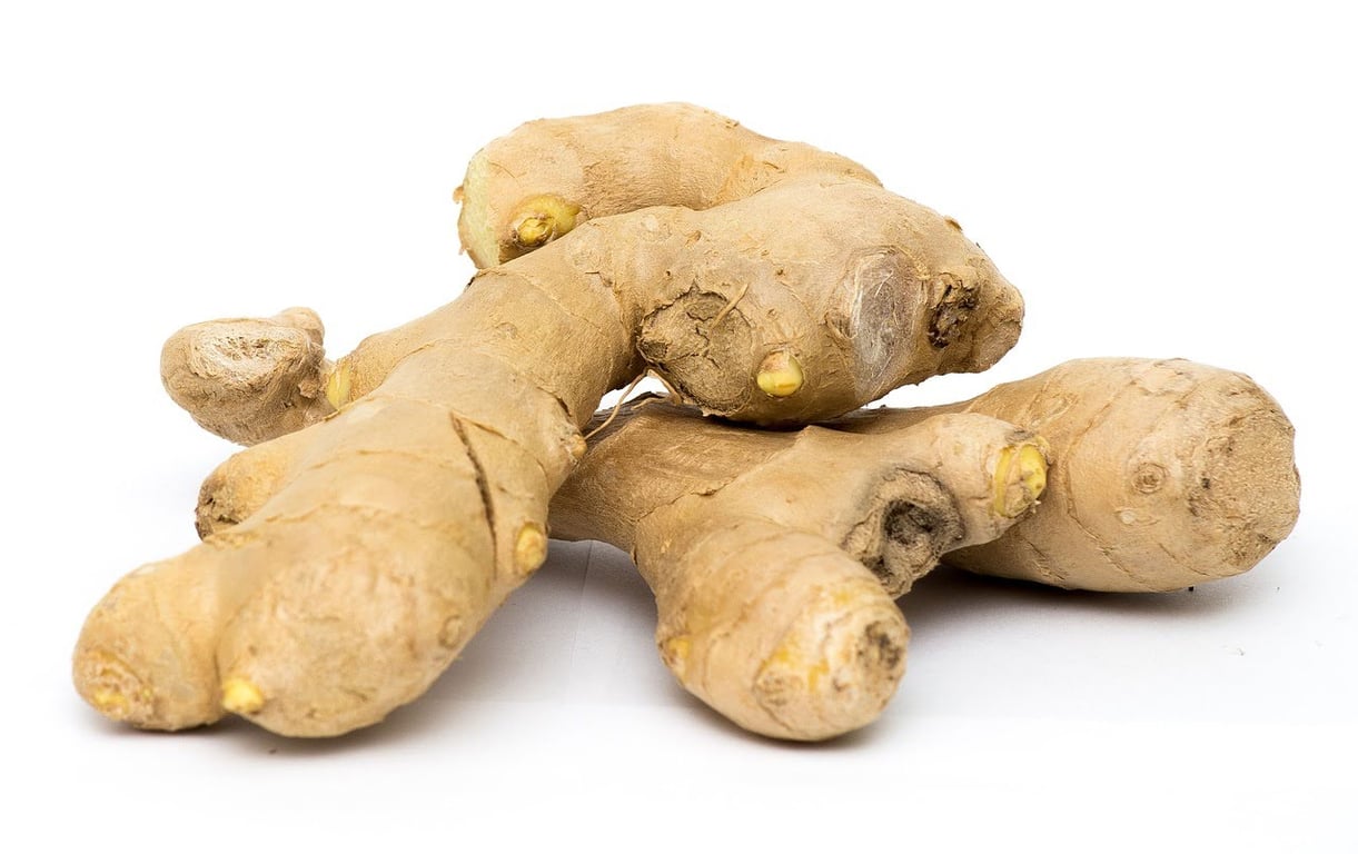 Premium raw ginger rhizome, Zingiber officinale, highlighting its use as a versatile functional ingredient.