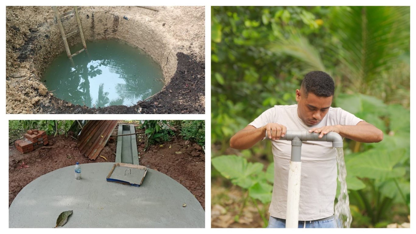 A newly installed community water tank providing a stable supply to a Tripper partner village