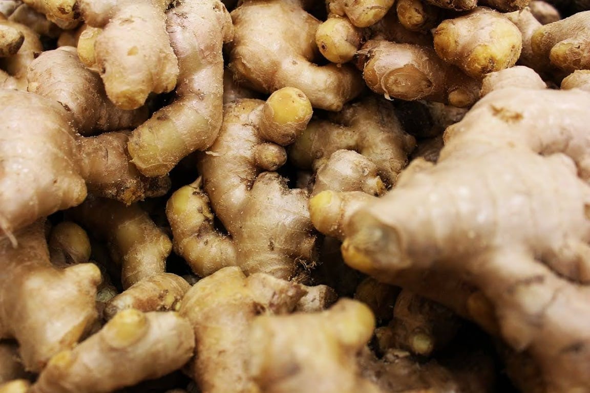 Organic ginger often has irregular shapes