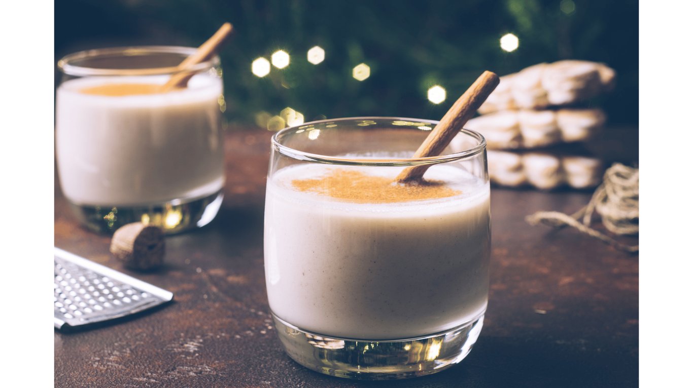 Eggnog, a classic winter drink with cloves and nutmeg