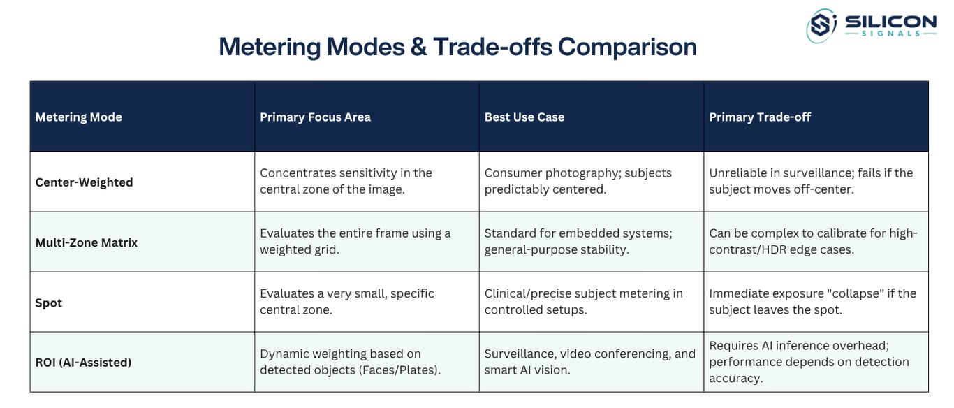 metering modes vs trade offs