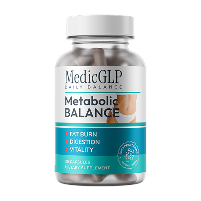 MedicGLP Daily Balance metabolism support capsules, 30 capsules per bottle