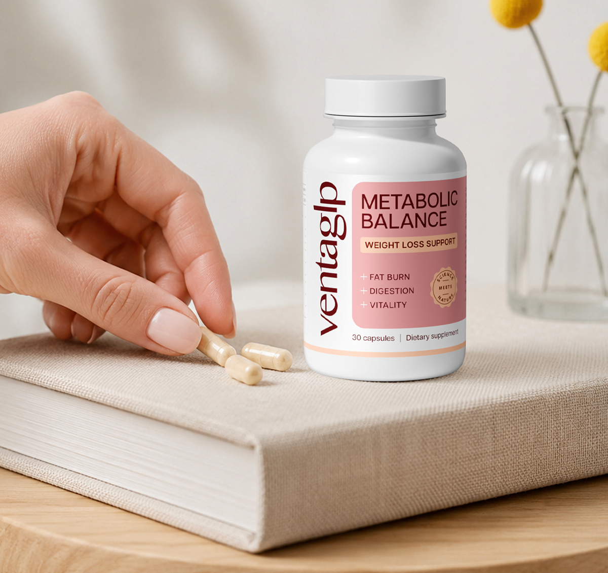 VentaGLP capsules and bottle