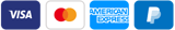 Visa, Mastercard, American Express, Paypal