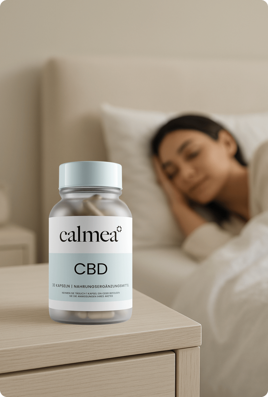 happy woman sleeping after calmea