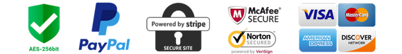Visa, Mastercard, American Express, PayPal