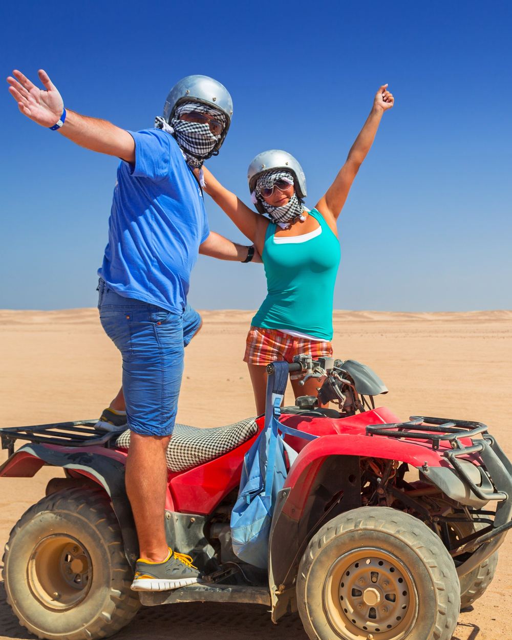 Quad trip on african desert of egypt