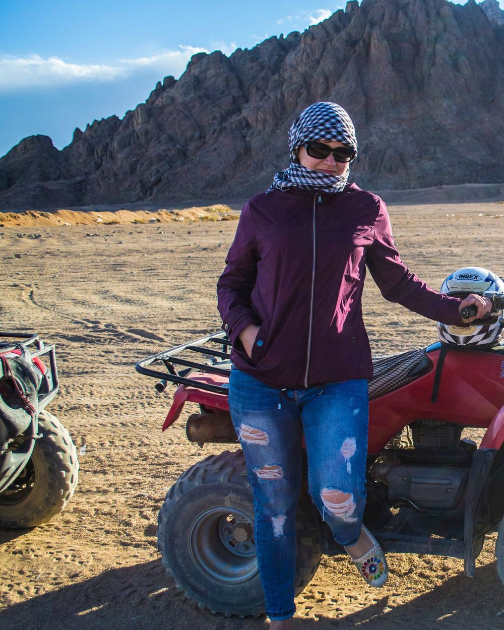 Tourist is photographed with a quad bike sharm el sheikh