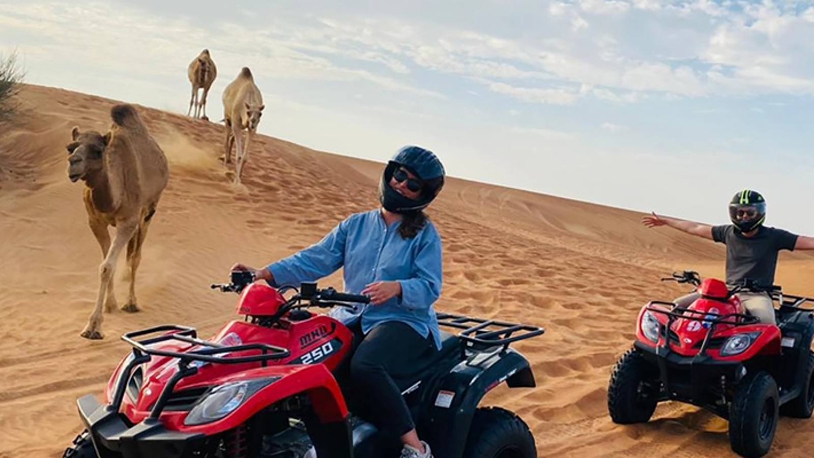 Dubai: Red Dunes Quad Bike Safari, Camels & BBQ at Al Khayma