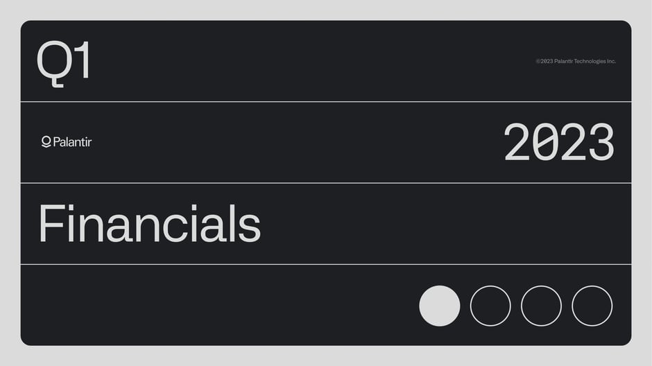 Section divider introducing the detailed Q1 2023 financial results covering