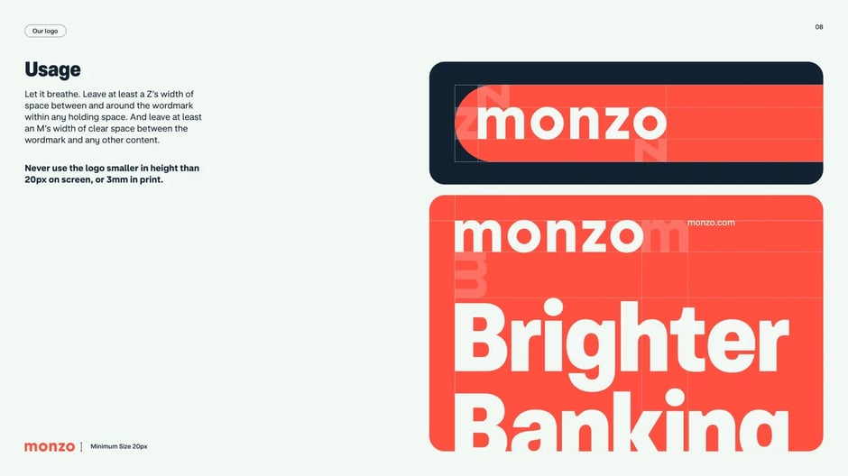Wordmark usage and spacing