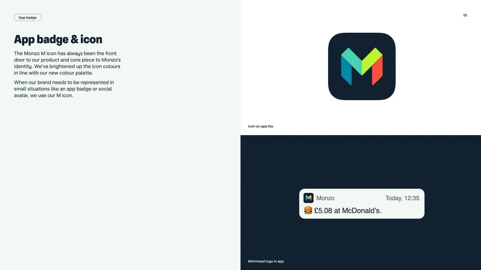 App badge and M icon for small spaces