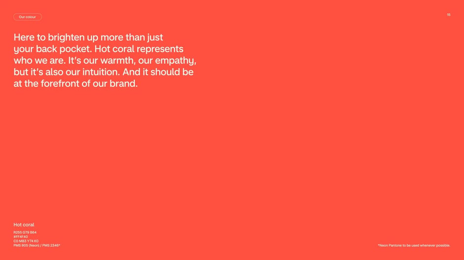 Hot coral brand meaning and application