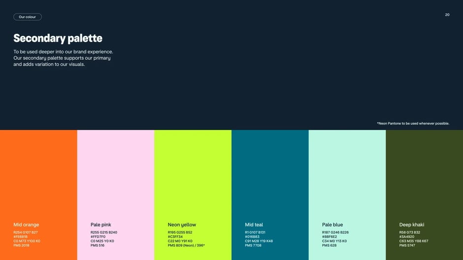 Secondary palette for visual variation