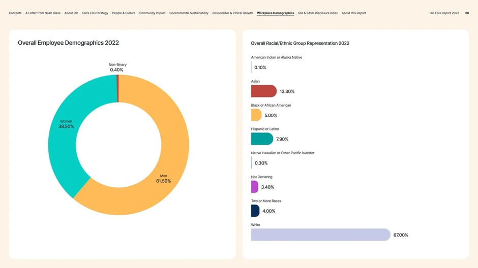 Overall employee demographics 2022