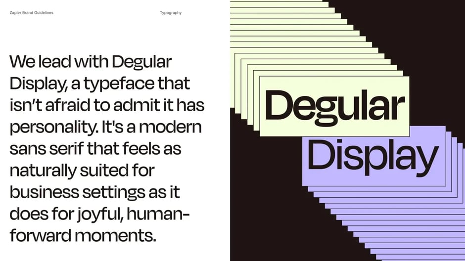 Degular Display typeface for brand