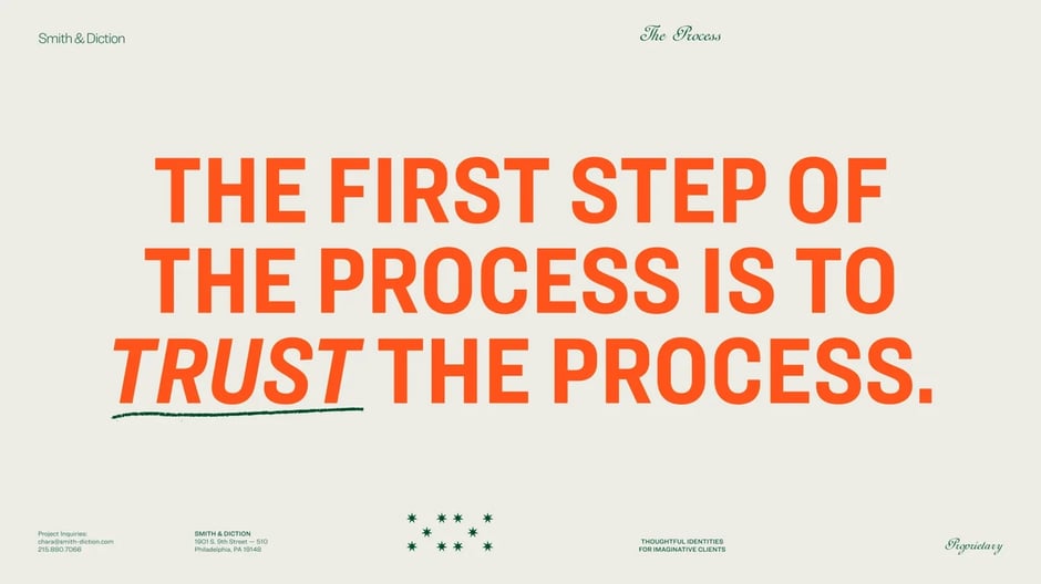 The first step of the process is to trust the process