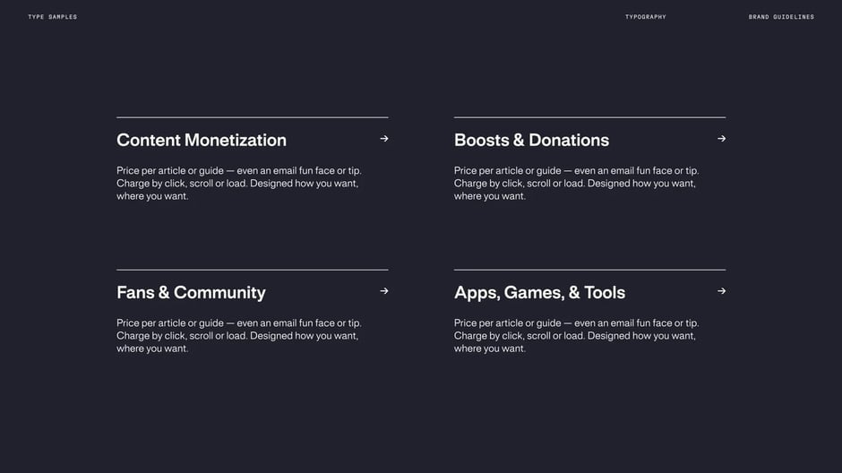 Monetization messaging type examples