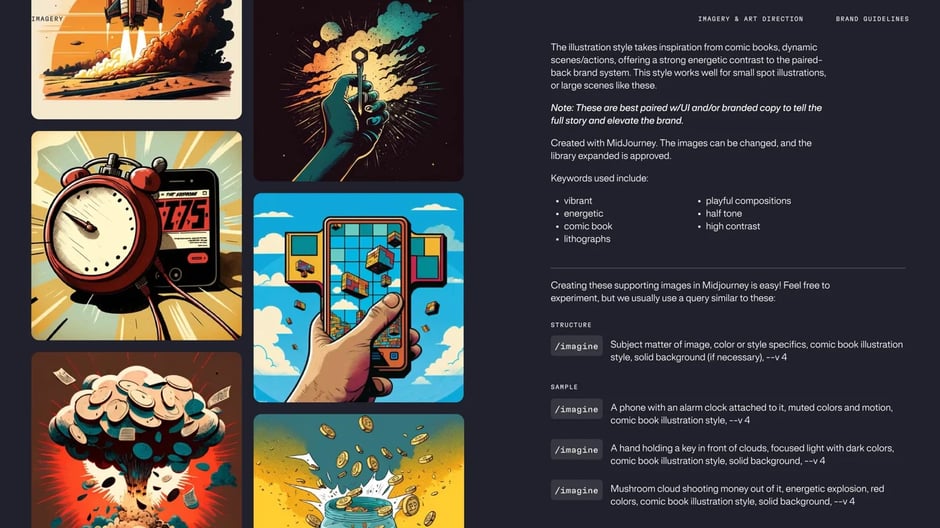 Editorial imagery with energetic illustrations