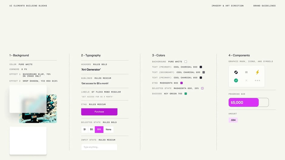 UI building blocks and component library
