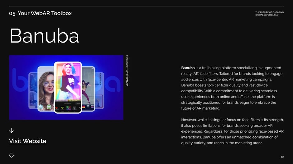 Reflektor's WebAR toolbox and capabilities
