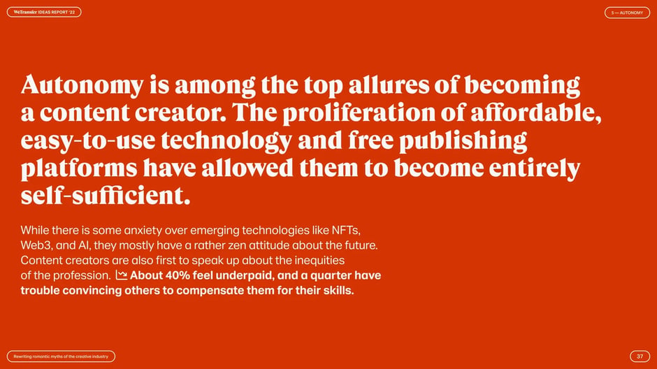 Autonomy as top allure of becoming content creator