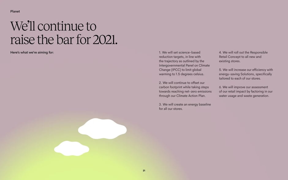 Forward-looking actions and commitments for continued environmental impact reduction across