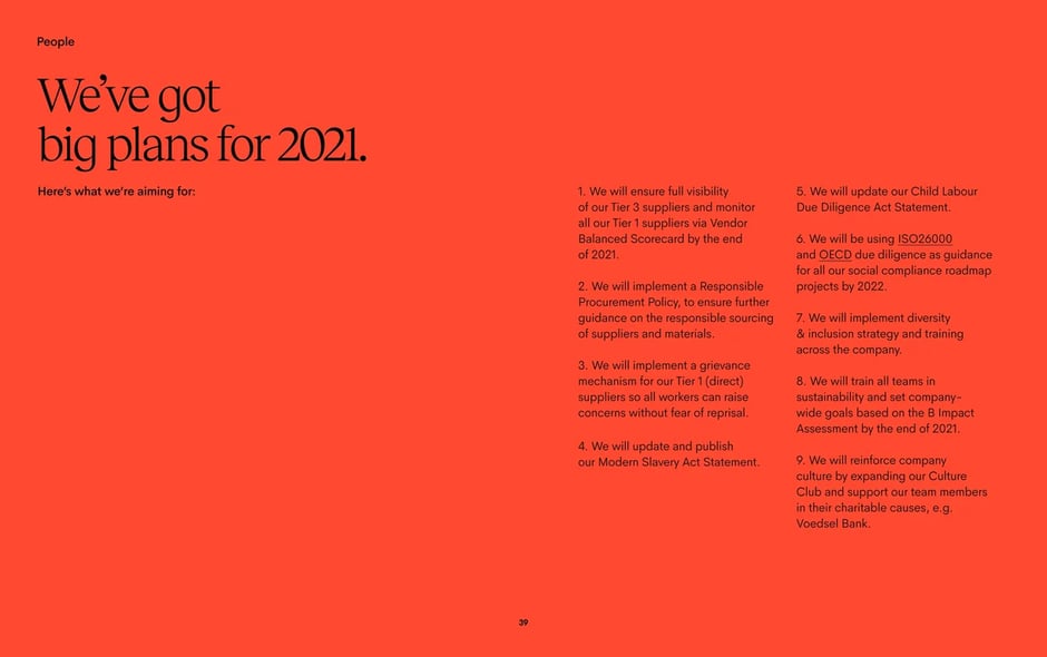 Future priorities for employee development, community engagement, supply chain improvements
