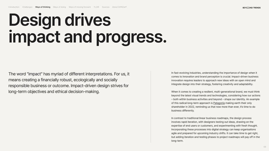 Design drives impact and progress