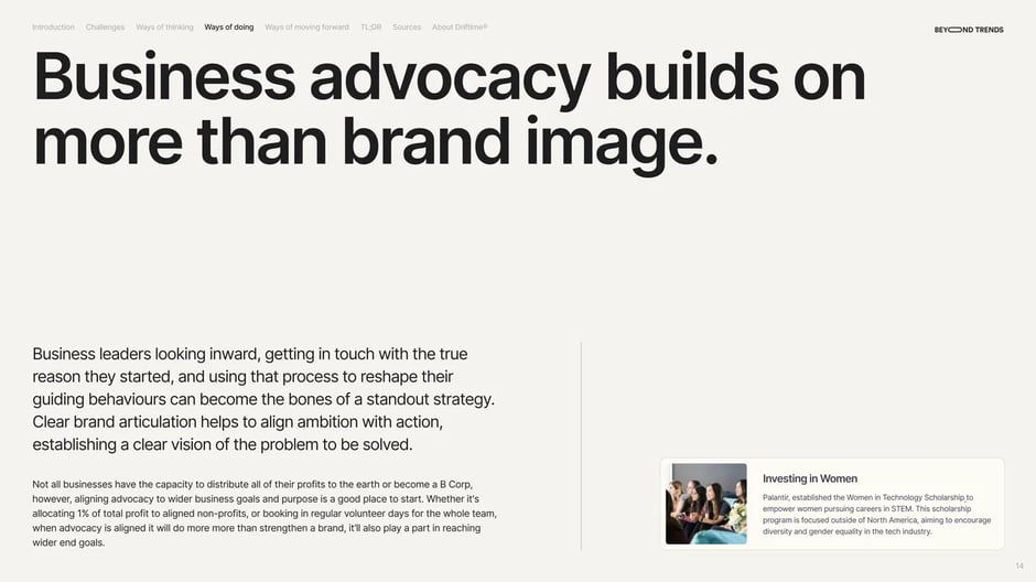 Business advocacy builds on more than brand image