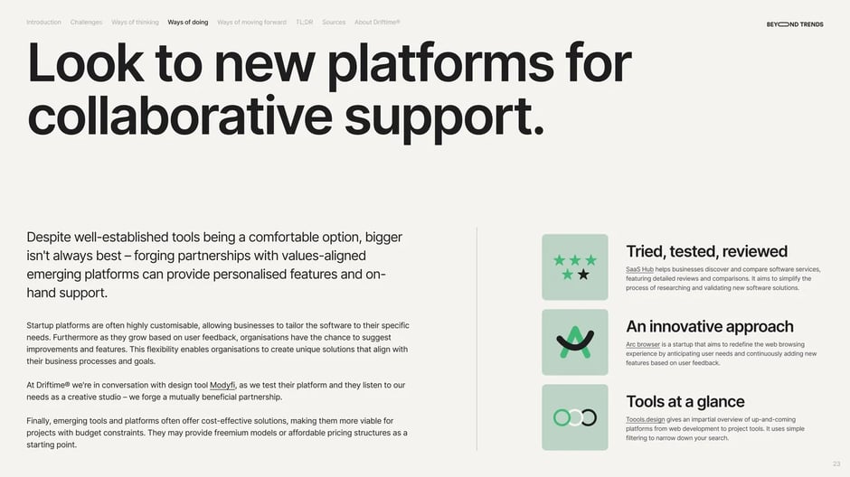 Look to new platforms for collaborative support