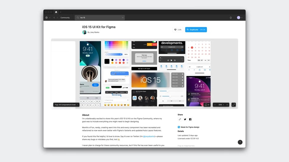 iOS 15 UI Kit for Figma