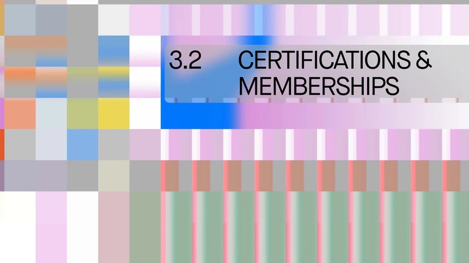 Client certifications and industry memberships