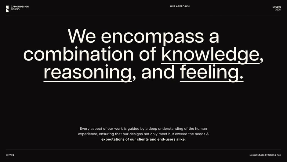 Design approach: knowledge, reasoning, and feeling