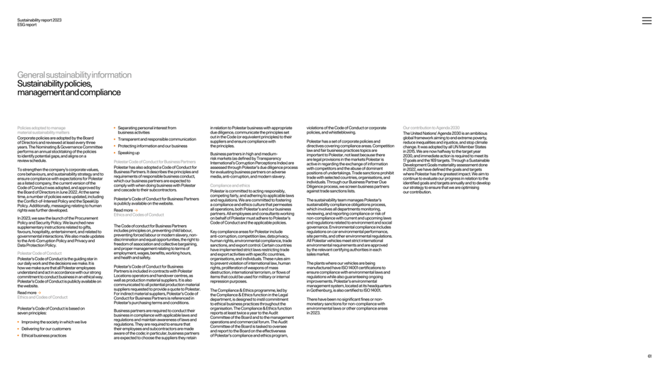Governance and business conduct