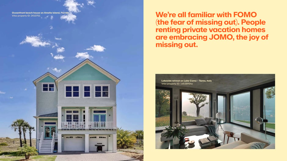 Popular JOMO Vacation Rental Types