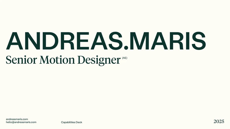 Andreas Maris Capabilities Deck 2025