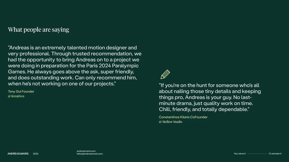 Available services and creative offerings