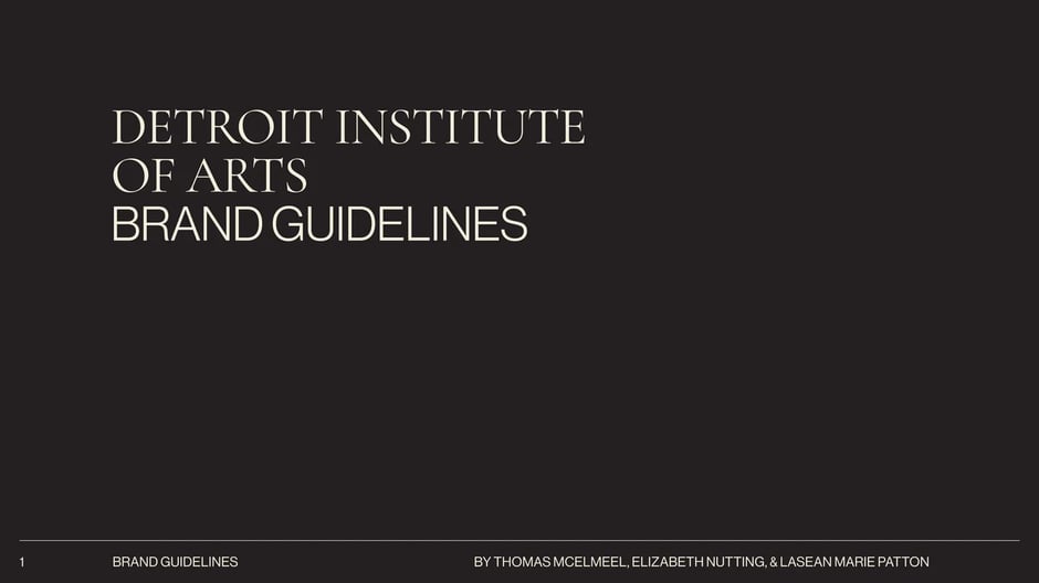 Detroit Institute of Arts Brand Guidelines