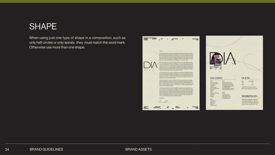 Shape application legibility and framing